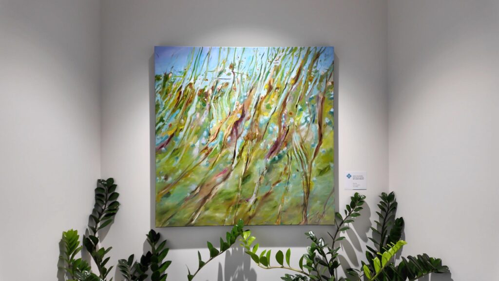 Artwork displayed in office hallway - The Art Lease Project